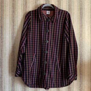 Cabi Jacket Plaid Size Large Buttons Multicolored Coat Women Clothing Winter